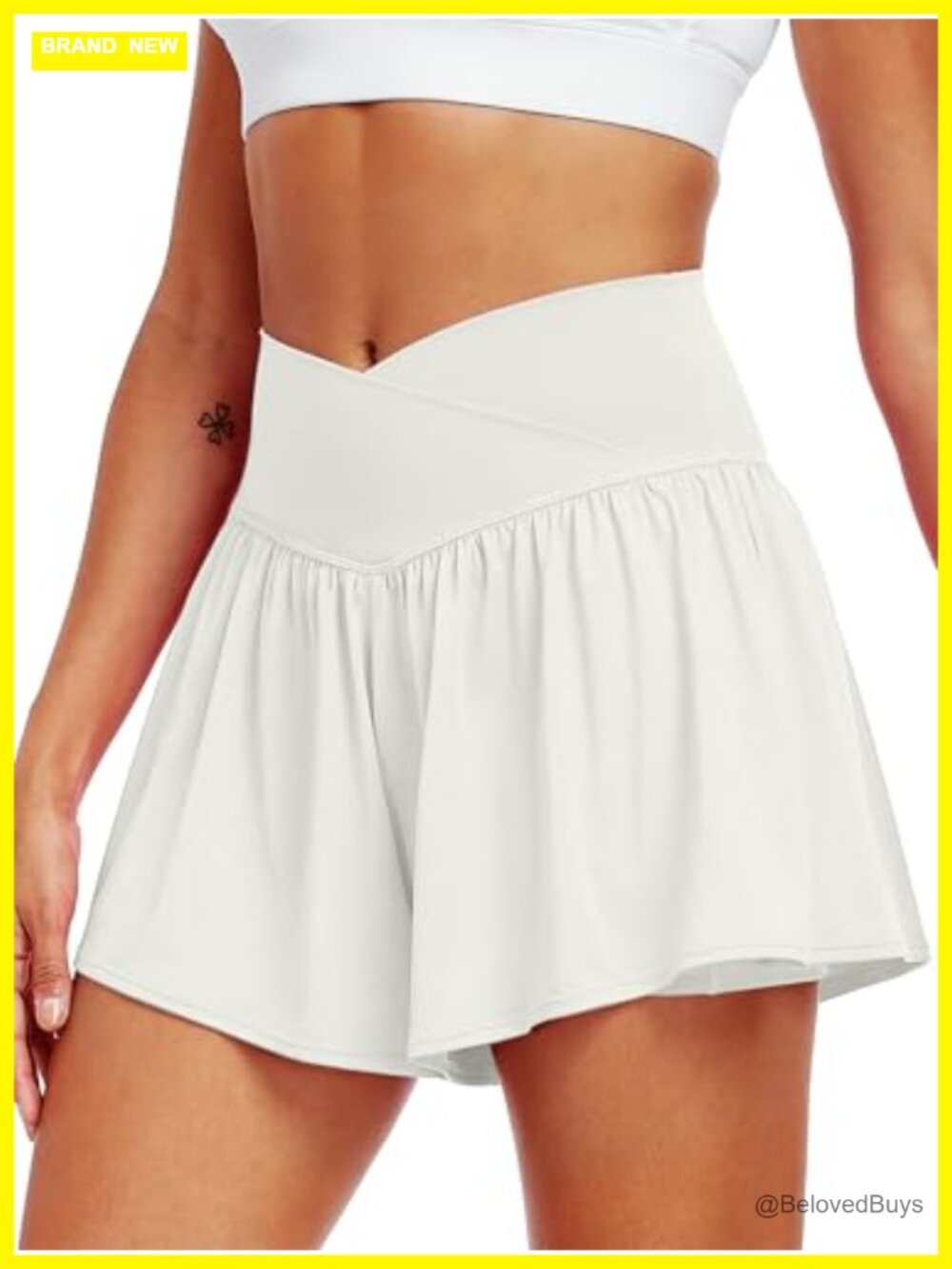 2 in 1 Flowy Running Skorts with Spandex Shorts, Pockets